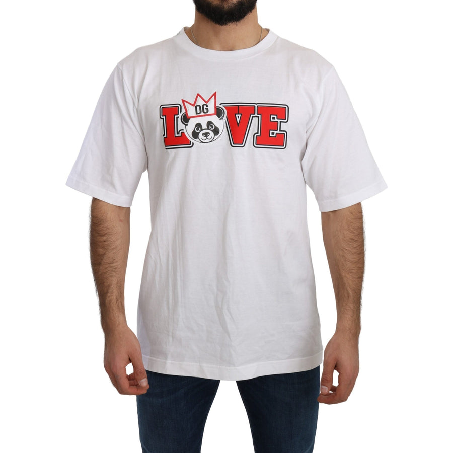 Dolce & Gabbana White Love Panda Print Top T-shirt - Paris Deluxe