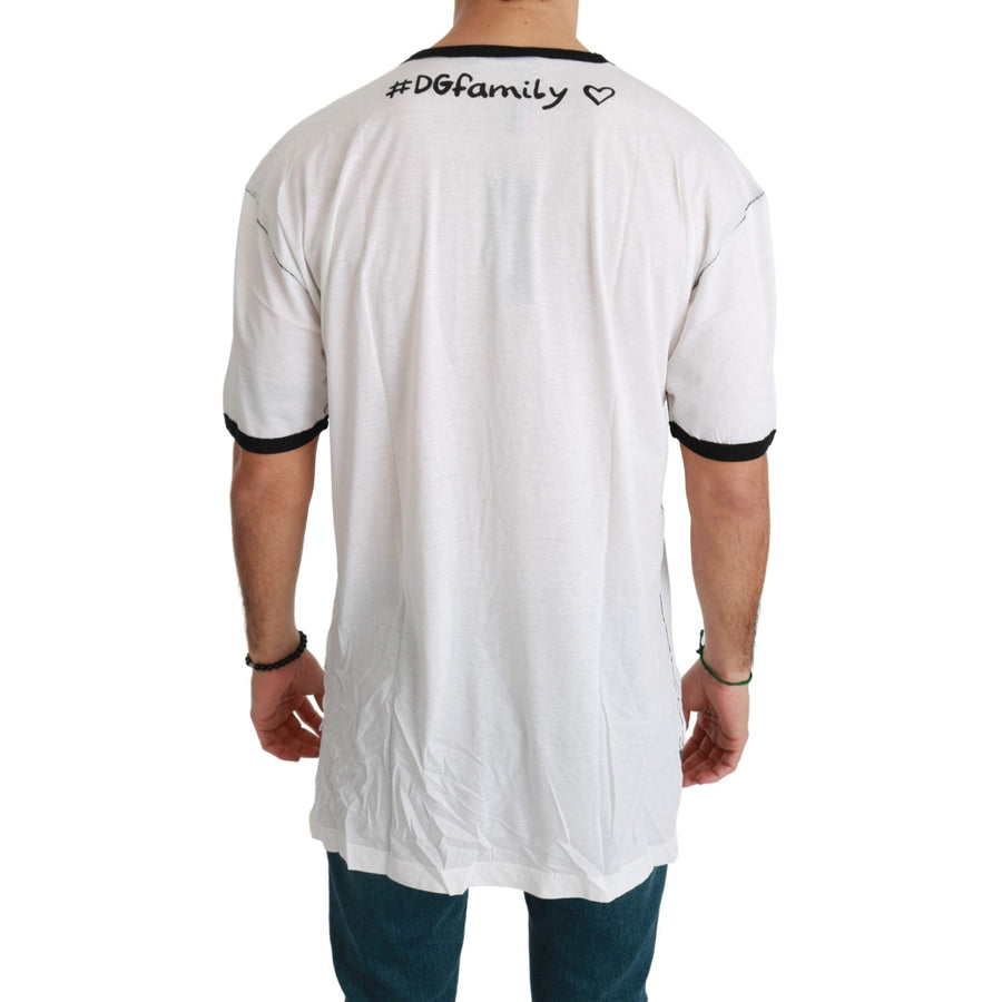 Dolce & Gabbana White Men Print #dgfamily Cotton T-shirt - Paris Deluxe