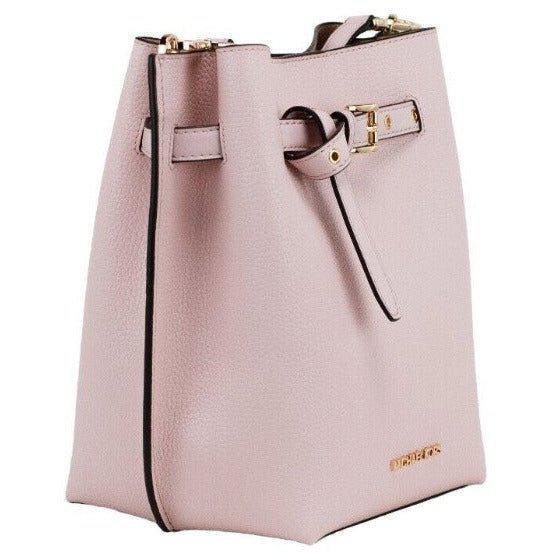 Michael Kors Emilia Small Powder Blush Pebble Leather Bucket Messenger Handbag