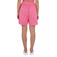Hinnominate Chic Pink Terry Bermuda Shorts with Logo Print