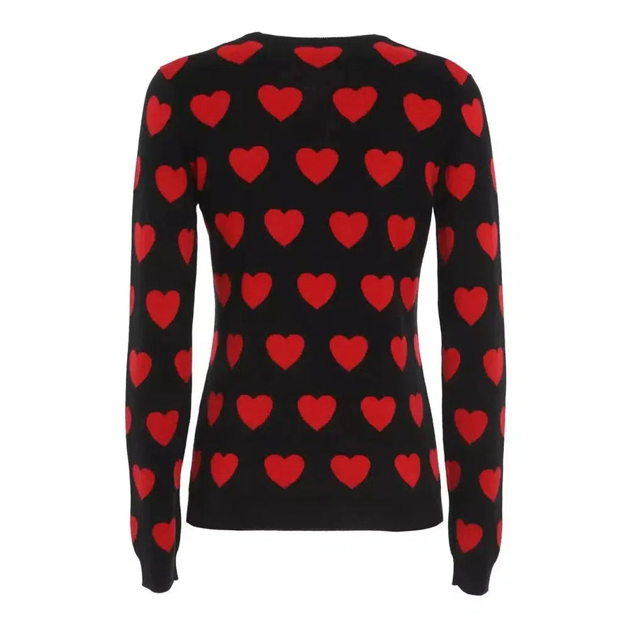 Love Moschino Chic Black Heart Pattern Sweater