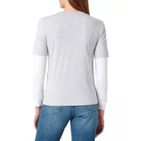 Love Moschino Chic Gray Long-Sleeved Cotton Tee with Logo