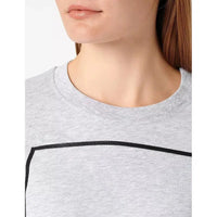 Love Moschino Chic Gray Long-Sleeved Cotton Tee with Logo