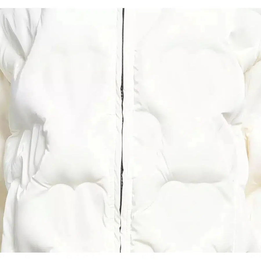 Love Moschino Chic White Heart-Adorned Designer Jacket