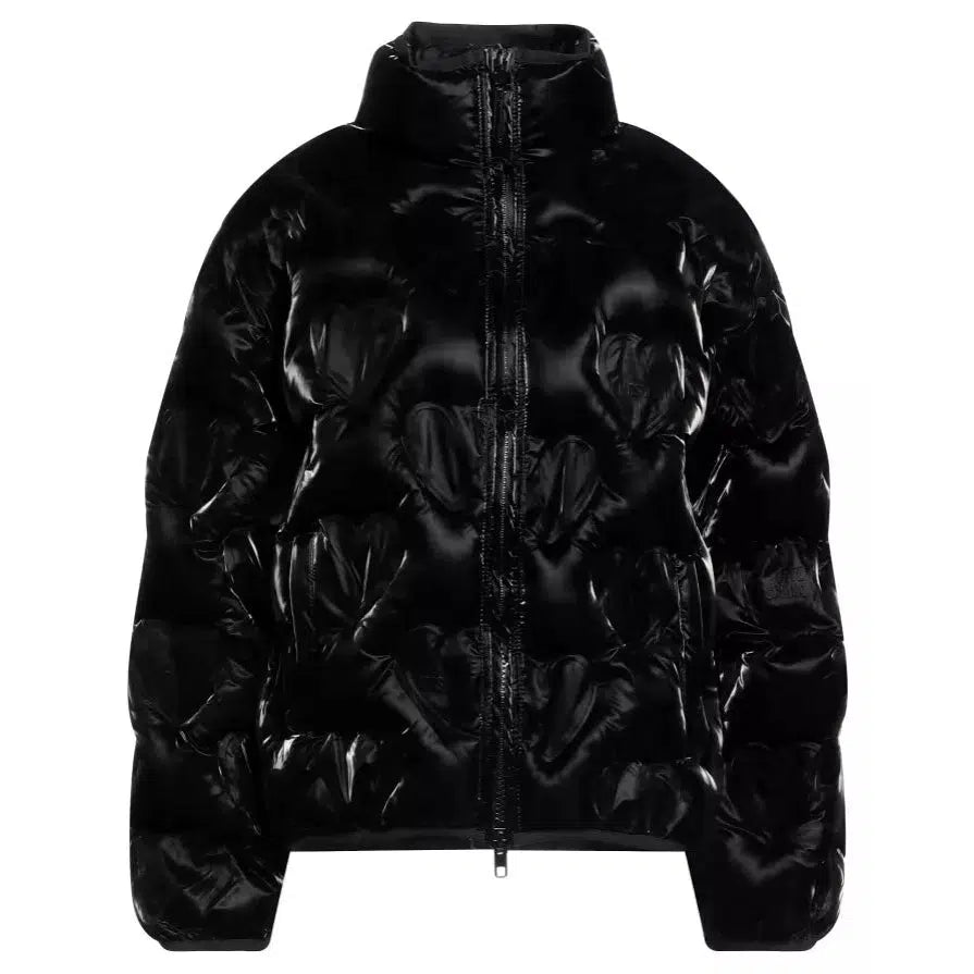 Love Moschino Chic Heart-Adorned Black Down Jacket