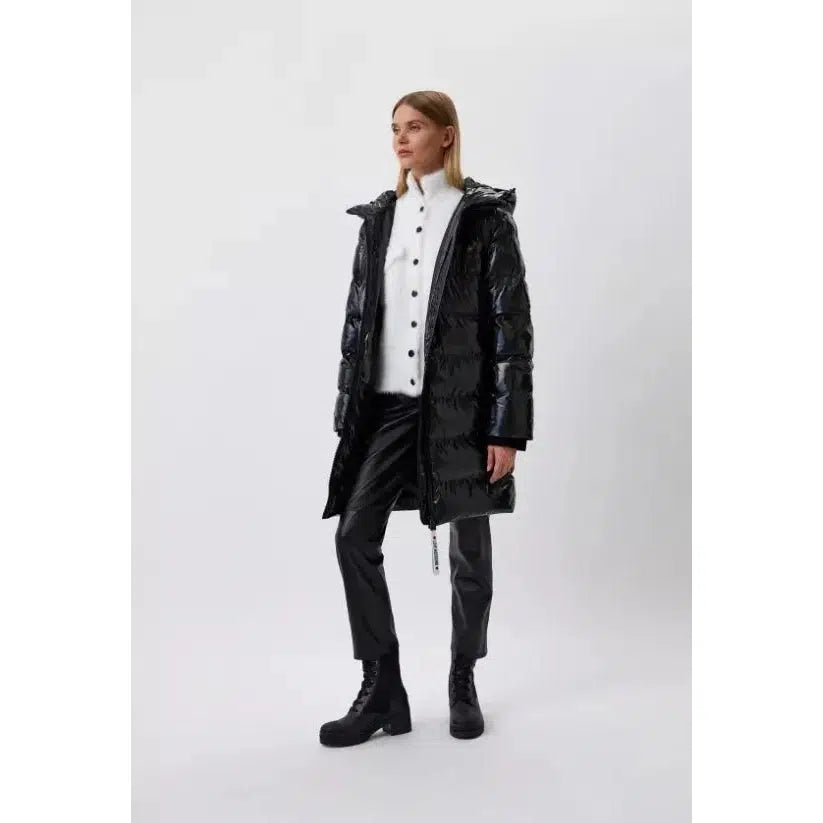 Love Moschino Elegant Painted Effect Long Down Jacket