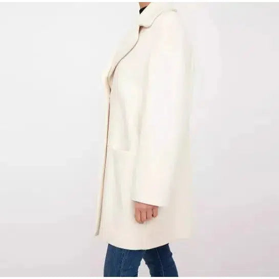 Love Moschino Chic White Winter Elegance Long Coat