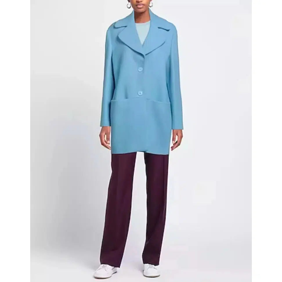 Love Moschino Light Blue Wool Jackets & Coat