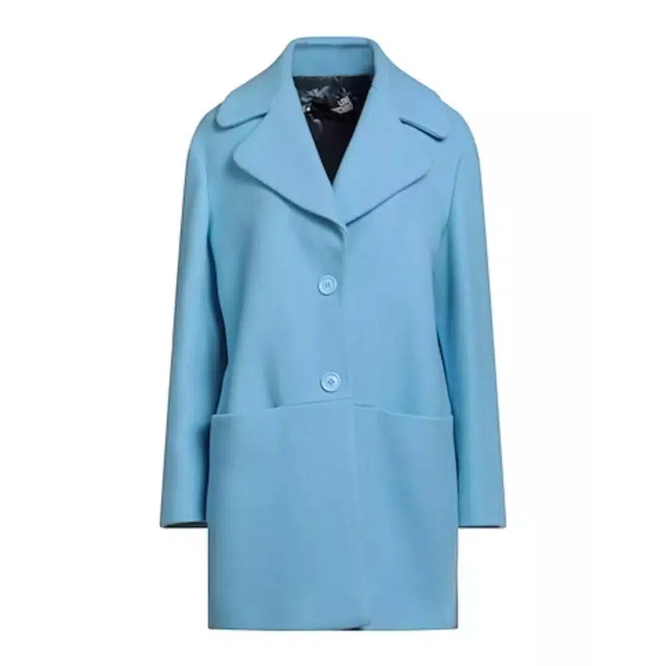 Love Moschino Light Blue Wool Jackets & Coat