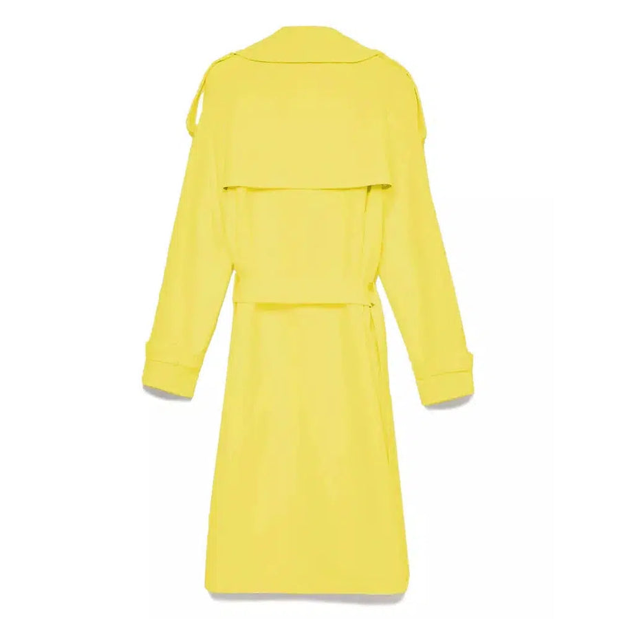 Hinnominate Elegant Double-Breasted Trench Coat in Yellow