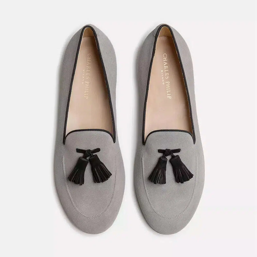 Charles Philip Gray Leather Loafer
