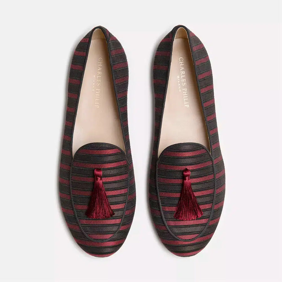 Charles Philip Red Silk Loafer
