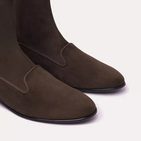 Charles Philip Elegant Suede Ankle Boots with Rubber Sole