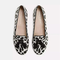Charles Philip Elegant Silk Leopard Print Loafers