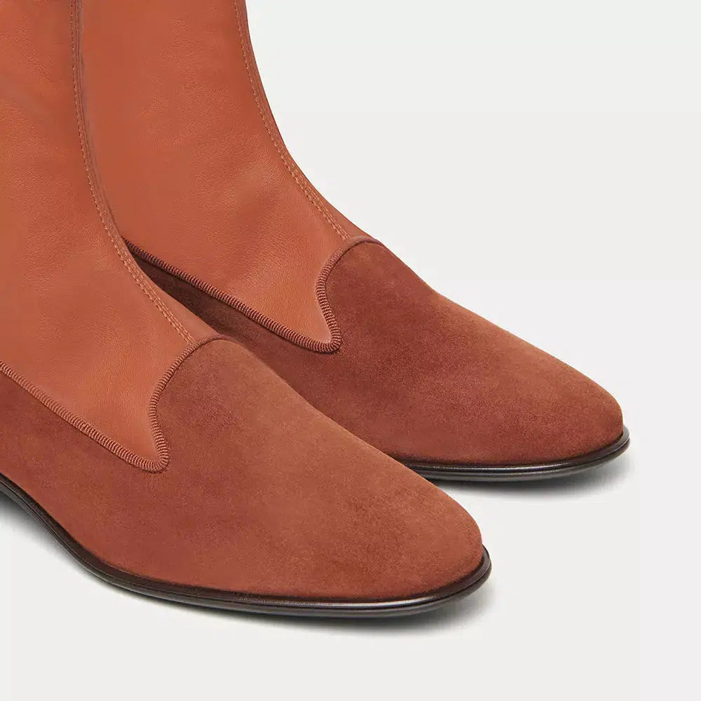 Charles Philip Elegant Suede Ankle Boots in Rich Brown