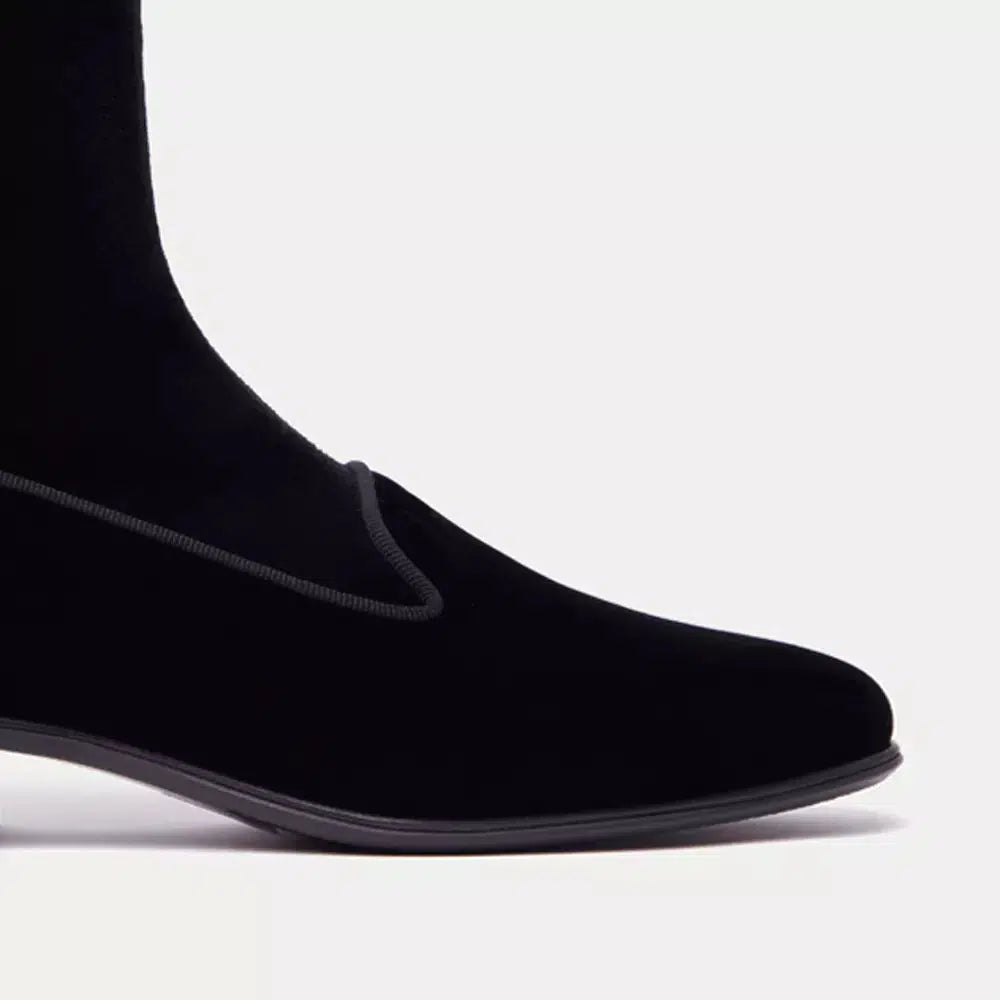 Charles Philip Sleek Suede Ankle Boots in Elegant Black