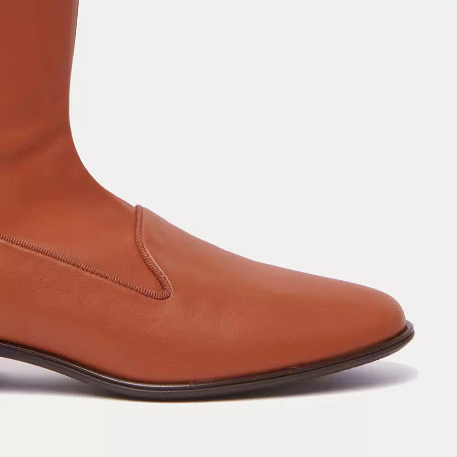 Charles Philip Elegant Velvet Ankle Boots in Brown