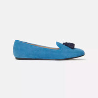 Charles Philip Light Blue Leather Flat Shoe