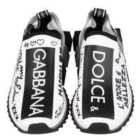 Dolce & Gabbana Elegant Monochrome Printed Stretch Sneakers