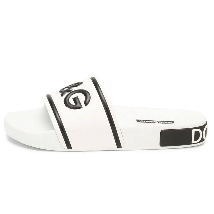 Dolce & Gabbana Elegant White Rubber Slides for Everyday Comfort