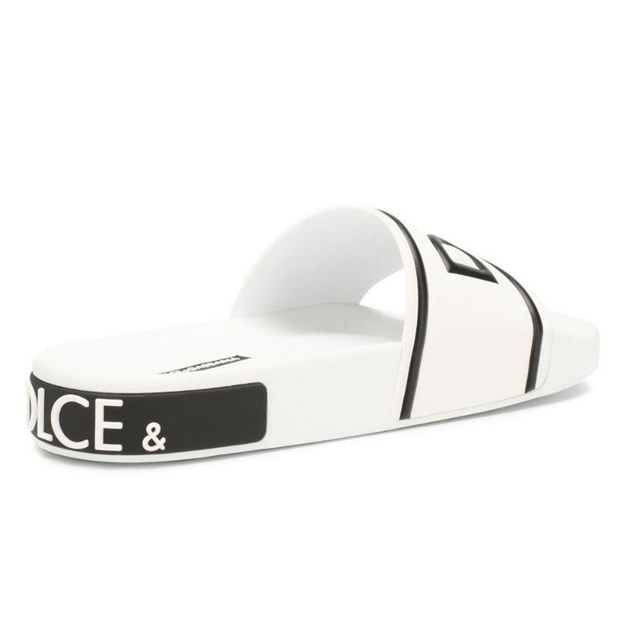 Dolce & Gabbana Elegant White Rubber Slides for Everyday Comfort