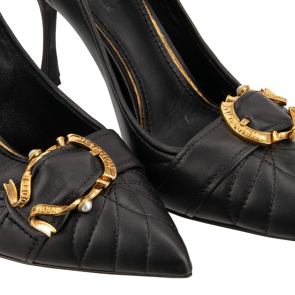 Dolce & Gabbana Elegant Buckle Leather Pumps in Black