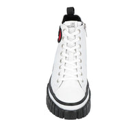 Love Moschino Chic High-top Sneakers with Bold Logo Embroidery