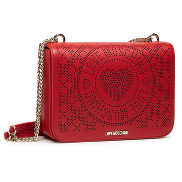 Love Moschino Chic Pink Crossbody Bag with Silver Accents