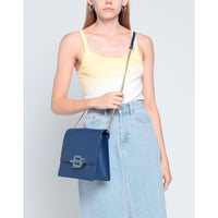 Baldinini Trend Chic Blue Calfskin Leather Shoulder Bag