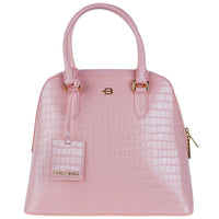 Baldinini Trend Elegant Pink Python-Print Calfskin Handbag