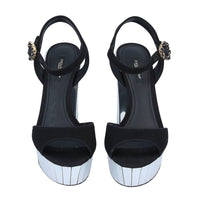 Dolce & Gabbana Elegant Silk Crepe Jewel Buckle Sandals