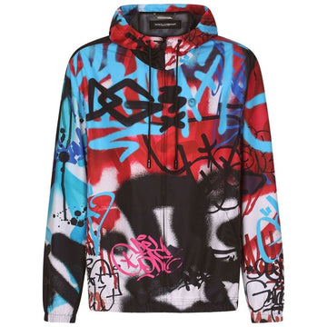 Dolce & Gabbana Graffiti-Inspired Nylon Hooded Jacket