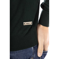 Baldinini Trend Elegant Green Crewneck Monogram Sweater