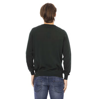 Baldinini Trend Elegant Green Crewneck Monogram Sweater