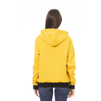 Baldinini Trend Chic Yellow Cotton Fleece Hoodie with Maxi Pocket