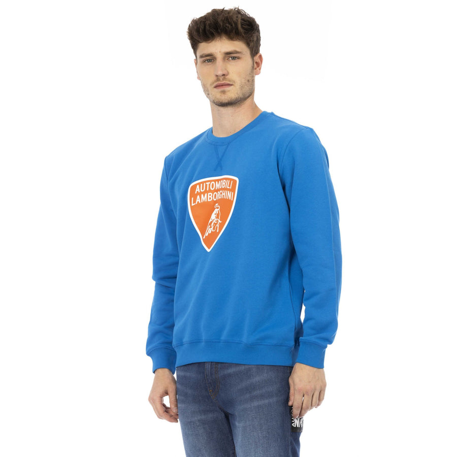 Automobili Lamborghini Blue Cotton Sweater