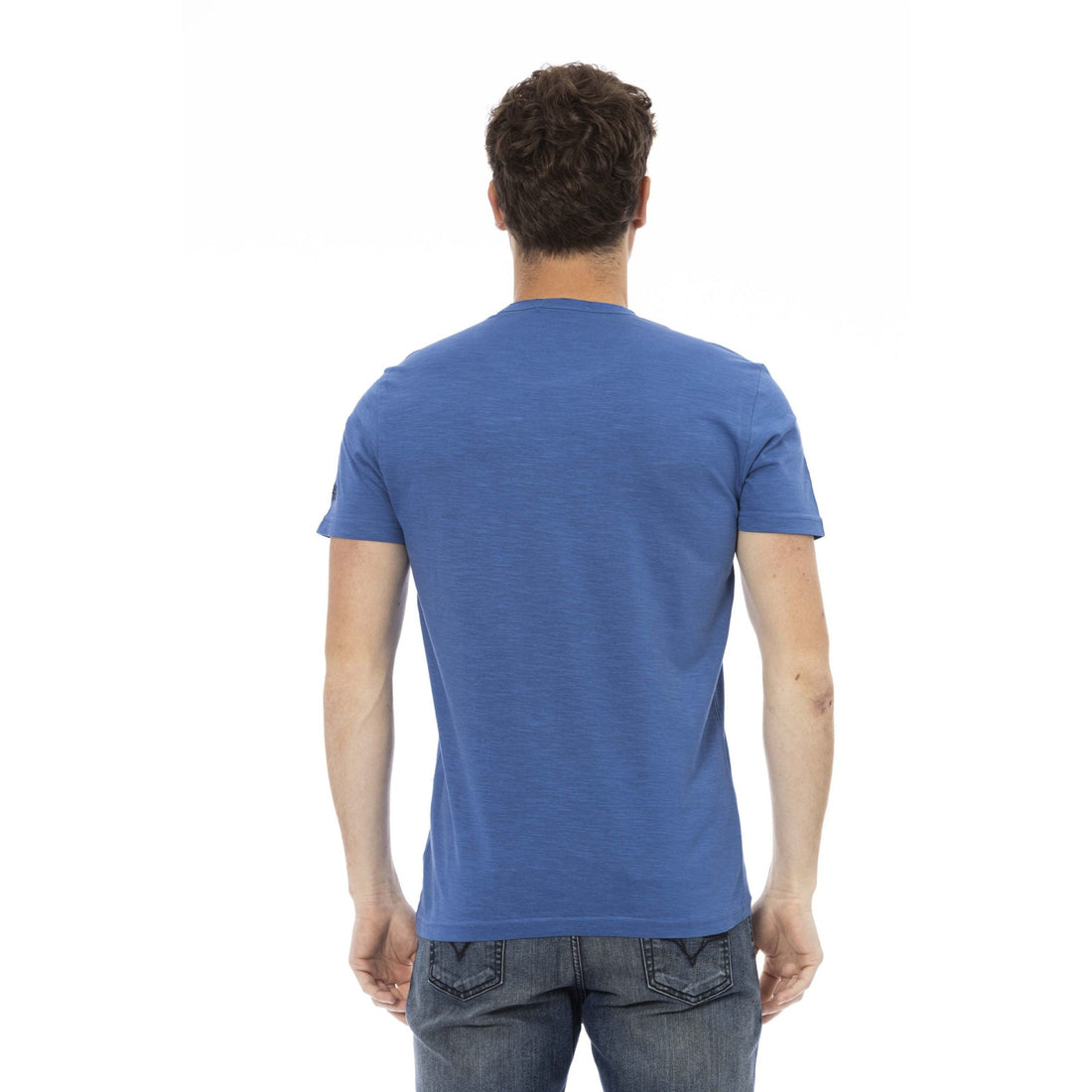 Trussardi Action Sophisticated Blue Tee with Front Print