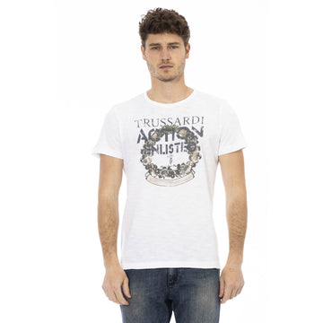 Trussardi Action Chic White Tee with Front Print