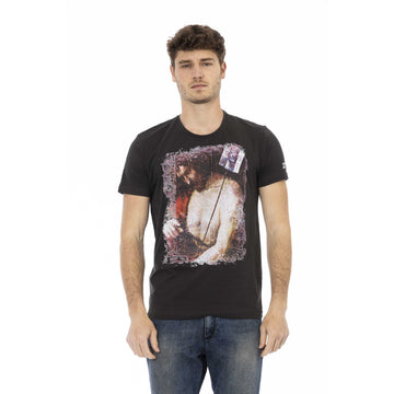 Trussardi Action Elevated Casual Black Short Sleeve Tee