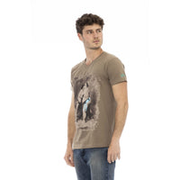 Trussardi Action Vibrant V-Neck Luxury Tee with Chic Print