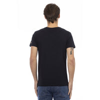 Trussardi Action Chic V-Neck Tee with Artistic Front Print