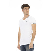 Trussardi Action Sleek V-Neck Tee with Chest Print