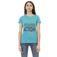 Trussardi Action Light Blue Cotton Tops & T-Shirt