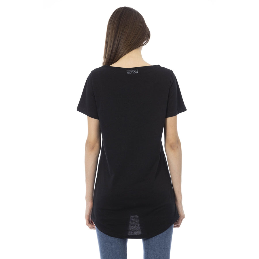 Trussardi Action Black Cotton Tops & T-Shirt