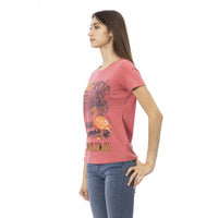 Trussardi Action Chic Pink Print Tee for Trendy Summer Looks