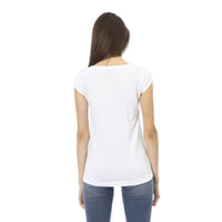 Trussardi Action Chic White Tee with Front Print Detail