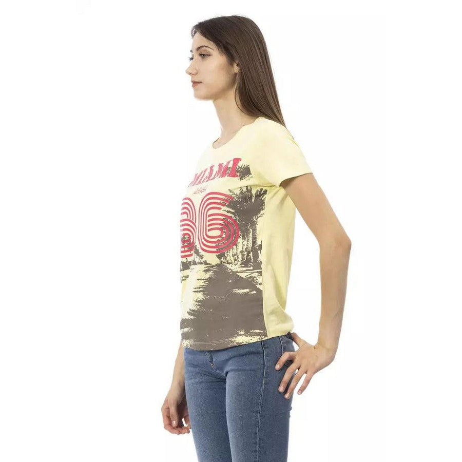 Trussardi Action Chic Yellow Short Sleeve Tease with Print