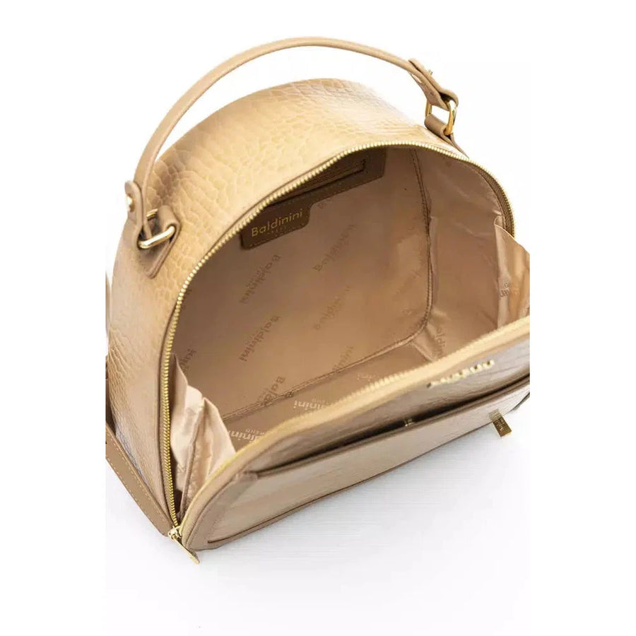 Baldinini Trend Elegant Beige Backpack with Golden Accents