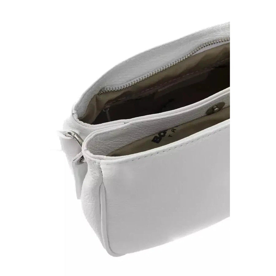 Baldinini Trend Elegant White Leather Shoulder Bag