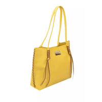 Baldinini Trend Chic Yellow Handbag with Golden Accents